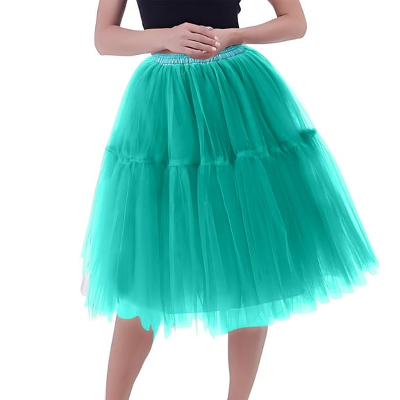 Blmnix Skirt Tutu Green Tulle Skirts for Women Trendy Plus Size Skirts
