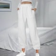 thumbnail image 1 of Blmnix Slacks Baggy Pants Women Lounge Pants Waffle Knit White Womens Pants Summer Wide-Leg Palazzo Ankle Length High Waist Trousers, 1 of 6