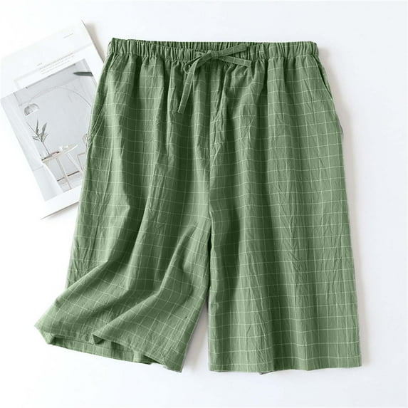 Blmnix Sleep Shorts Womens Shorts Pleated Cotton Shorts Short High Green Womens Running Shorts,XL