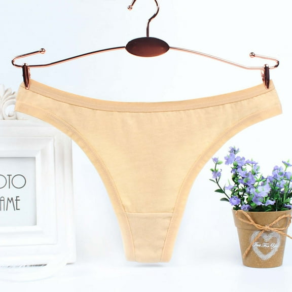 Blmnix Soft Panties for Women Thong Yellow No Show Seamless Nylon Underwear for Madam 1PC, XL-XXXL