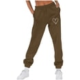 thumbnail image 1 of Blmnix Stretchy Pants for Woman Sweatpants Brown Loose Workout Long High Joggers Pants for Lady Lounge, 1 of 4