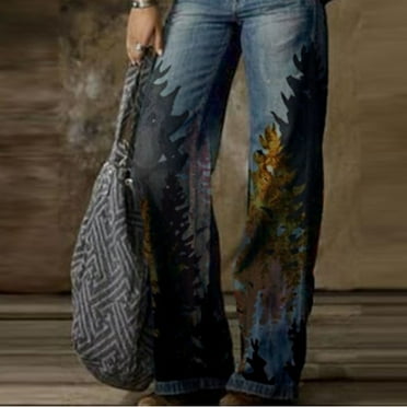 Blmnix Stretchy Womens Jeans Boyfriend Blue Barrel Loose Wide-Leg High Casual Jeans for Junior 2024