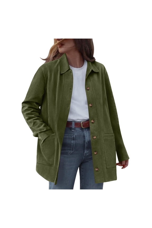 Suede Women Winter Jacket Barn Green Womens Jacket Long Sleeve 2025 Winter Cloting