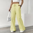thumbnail image 1 of Blmnix Summer Pants Women Striped Pants Palazzo Flare Pants Leggings Wide Leg High Waisted Yellow Loose Long Women's Hiking Pants,S, 1 of 5
