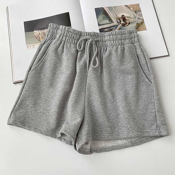 Blmnix Summer Shorts for Women Sweat Shorts Plus Size Running Short Gray High Oversized Beach Shorts for Women,L