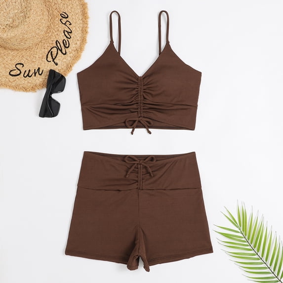 Blmnix Swimming Suits for Women Modest Swimsuits Tankini Swimsuits Two Piece Bathing Suit Sweetheart One Piece Bathing Suit,M