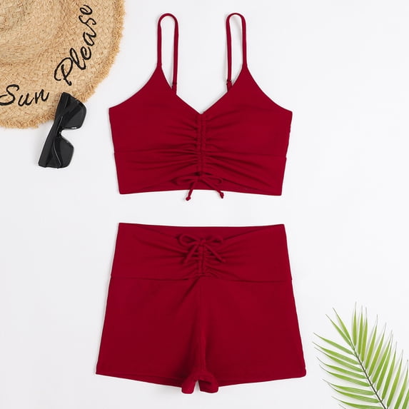 Blmnix Swimming Suits for Women Modest Swimsuits Two Piece Tankini Swimsuits Swimwear Sweetheart Womens Tummy Control Swimsuits,M
