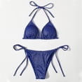 thumbnail image 1 of Blmnix Swimsuits for Women Bikini Swimsuits Sexy Swimsuits Two Piece Swimsuit Swimming Suit Halter Blue Swimsuit Tops for Women,L, 1 of 5