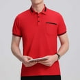 thumbnail image 1 of Blmnix T shirts for Men Big And Tall Polo Shirts Pullover Tshirt Short Sleeve Red Collared Sun Shirts for Men,XXXL, 1 of 6