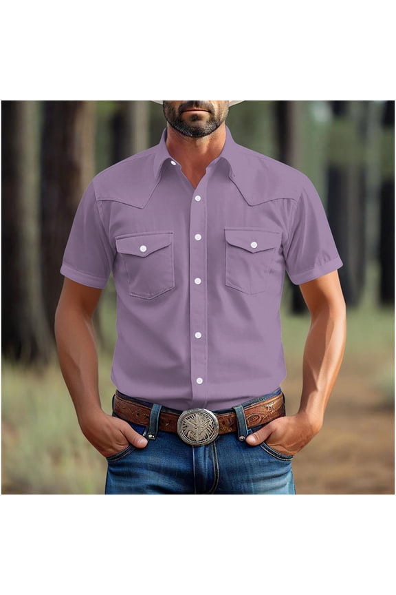 T shirts for Men Cotton Shirts Vintage Shirts Guide Undershirts Collared Purple Short Sleeve Mens Shirts Casual,XXXXL