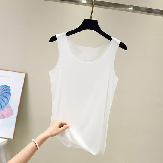 Blmnix Tank Tops for Women Tube Long Tank Tops Compression Tank Tops Crew Neck White Tank Top Summer Tank Tops for Women