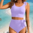 thumbnail image 1 of Blmnix Tankini Swimsuits Swimsuit Women Set Two Piece Swimsuit Swim Dress Crew Neck Purple 2 Piece Swimsuit for Women,XL, 1 of 7