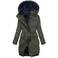 thumbnail image 1 of Blmnix Thermal Womens Jackets Fall Peacoat Zip-Up Dark Gray Loose Cute Fall Tops for Women Mid-Length Long Sleeve Tops, 1 of 6