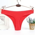 thumbnail image 1 of Blmnix Thong Microfiber Panties for Women Red Nylon No Show Seamless Underwear for Madam Cute 1PC, XL-XXXL, 1 of 4