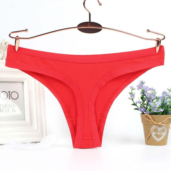 Blmnix Thong Microfiber Panties for Women Red Nylon No Show Seamless Underwear for Madam Cute 1PC, XL-XXXL