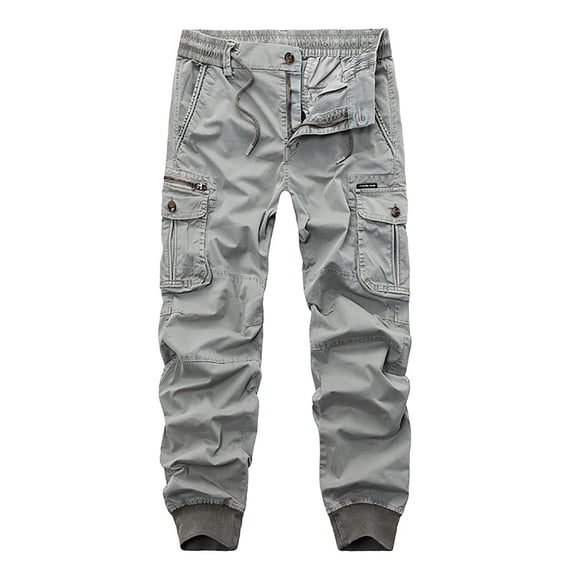 Blmnix Travel Pants Men Pants Fishing Pants Cargo Low Rise Baggy Pant Gray Cropped Taper Mens Summer Pants,XXL