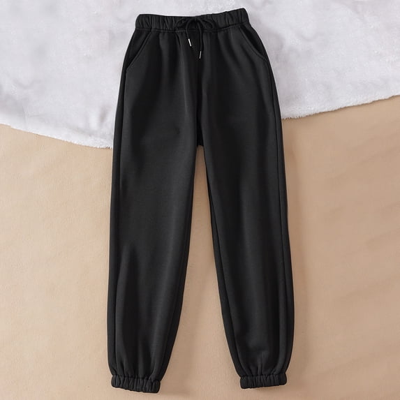 Blmnix Trousers Pants for Women Baggy Sweatpants Warm Pants Joggers Bottoms Taper High Black Full Straight Leg Yoga Pants for Women,XL