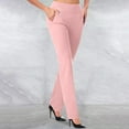 thumbnail image 1 of Blmnix Trousers Stretchy Pants for Woman Pink Ankle Straight-Leg High Dress pants Palazzo Pants for Junior Comfy, 1 of 5