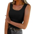 thumbnail image 1 of Blmnix Tube Womens Tank Top Tummy Control Ribbed Tank Tops Tank Top Black Square Neck Sleeveless Camisole Tops Women, 1 of 5