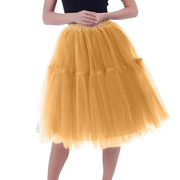 Blmnix Tulle Skirts for Women Gold Tutu Womens Skirts Fall Skirts