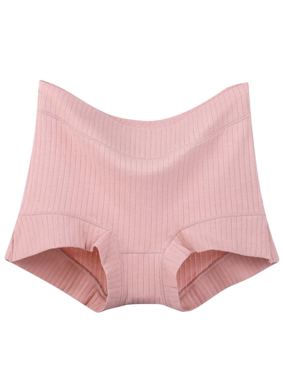 Tummy Control Women Panties Briefs Cotton Underwear Panties Skinny Pink Pull-On Ventilated Embossed Period Panties,XXL