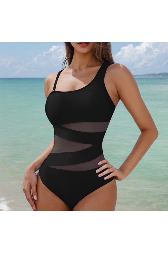 Tummy Control Womens Bathing Suits Long Torso Swimsuits One Piece Swimsuit Boat Neck Women's Tankini Swimsuits,XL