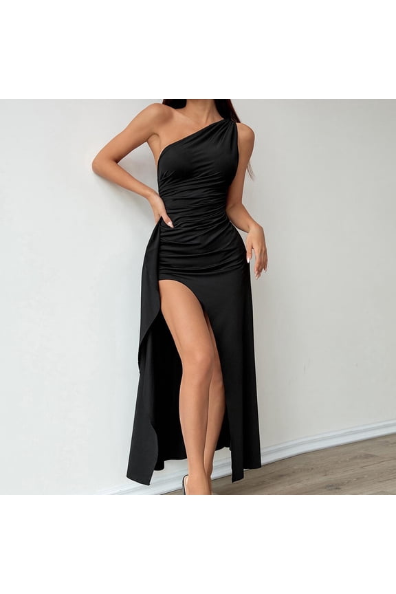 Valentine Dresses for Girls Bodycon Sexy Cocktail Petticoat Black Slit Neck Sleeveless Girls Dress,S