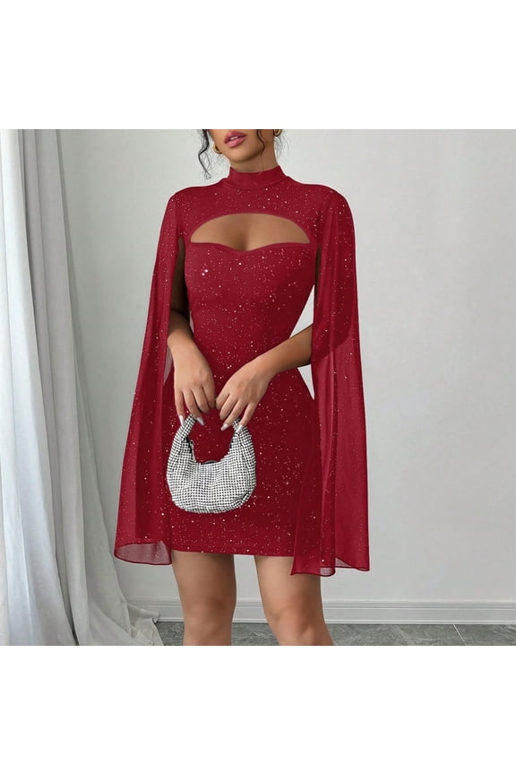 Valentine Dresses for Women 2026 Bodycon Cocktail Elegant Under Dresses Mock Neck Sleeveless Red Winter Skirts for Women,XL