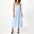 thumbnail image 1 of Blmnix Vintage Dress Holiday Dresses for Women Slip Dress Plus Size Cocktail-Length Dresses Sleeveless Sweetheart Blue Sweater Dress,L, 1 of 6