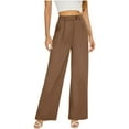 thumbnail image 1 of Blmnix Wide Leg Pants for Women Plus Size Chinos Dress Pants Leggings Long Brown High Modern Fit Flare-Leg Tall Sweatpants for Women,XL, 1 of 7