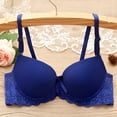 thumbnail image 1 of Blmnix Women Bras Push Up Bra Lace Bra Underwire Bralette Blue Comfortable Bras for Women,M, 1 of 4