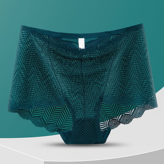Blmnix Women Panties Breathable Sexy Underwear High Waisted Boxers Green Lace Panties Sexy Panties for Women,L