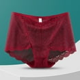 thumbnail image 1 of Blmnix Women Panties High Waisted Sexy Underwear Breathable Boxers Red Lace Panties Cotton Underwear for Women,L, 1 of 5