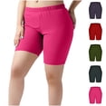 thumbnail image 1 of Blmnix Trendy Shorts for Women Blue Spring Solid Denim High Wide Leg Jean Beach Shorts for Women, 1 of 8