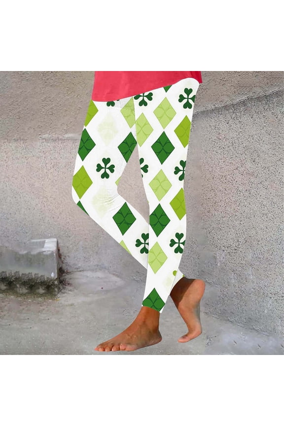Women Summer Pants Yoga Pants Flat Front Plaid Pants Leggings White Slim Leg High Waisted Skinny Cropped Womens Workout Pants,XL