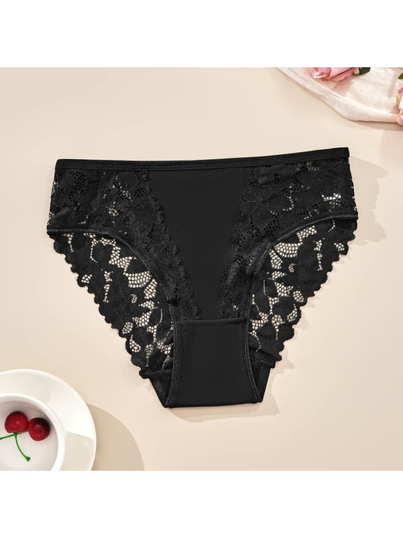 Women Underwear Sexy Panties Cheeky Underwear Briefs Panties Pull-On Ventilated Modern Fit Black Lace Period Panties Women,XXL