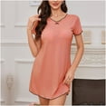 thumbnail image 1 of Blmnix Women's Nightgowns Mumu House Dress Short Sleeve Orange V-Neck Sleep Dress, 1 of 5