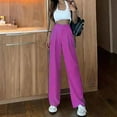 thumbnail image 1 of Blmnix Women's Pants Plus Size Dress Pants Pleated Pajamas Full Purple Wide-Leg High Heated Pants for Women,XXXXL, 1 of 5