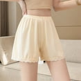 thumbnail image 1 of Blmnix Women's Shorts Pajama Shorts Lace Shorts Pleated Shorts Beige Elastic High Womens Gym Shorts,XL, 1 of 9