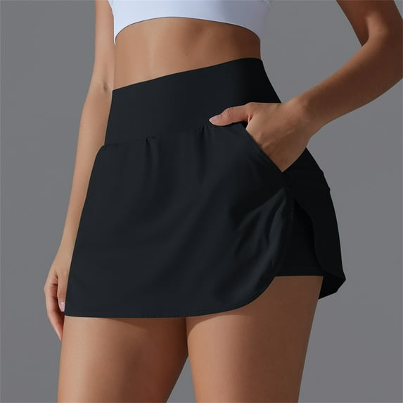 Blmnix Women's Shorts Running Shorts Volleyball Shorts Athletic Shorts Shorts with Pockets Black Pull on High Womens Gym Shorts,M