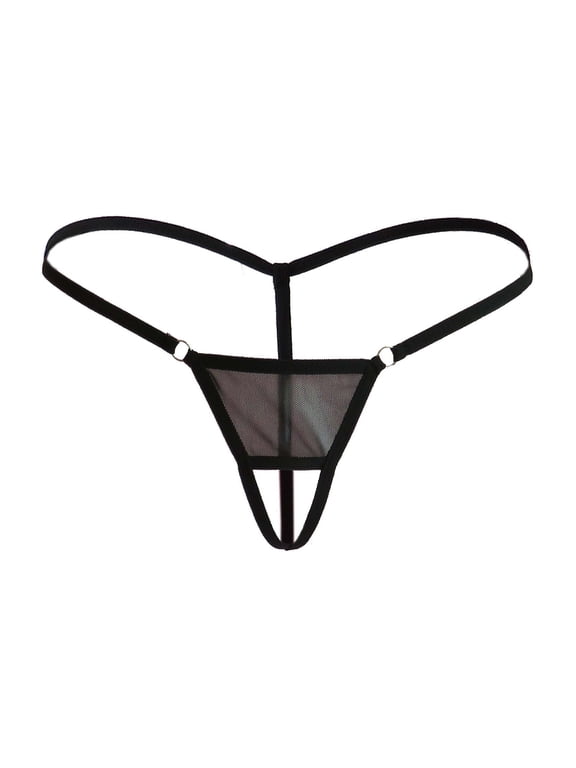 Women's Underwear Sexy Thongs Bikini G String Thongs Underwear Black Stretchable Loop Skinny Ornamental Chain Plus Size Underwear for Women,Free Size