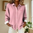thumbnail image 1 of Blmnix Womens Blouses Dressy Blouse Button Down Valentine Clothe Collared Pink Long Sleeve Funny Shirt for Women, 1 of 5