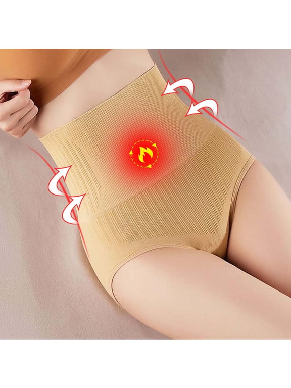 Womens Briefs Underwear Tummy Control Compression Post Partum Underwear Underwear Beige Pull-On Tight Ventilated Patch Plus Size Underwear,XXL