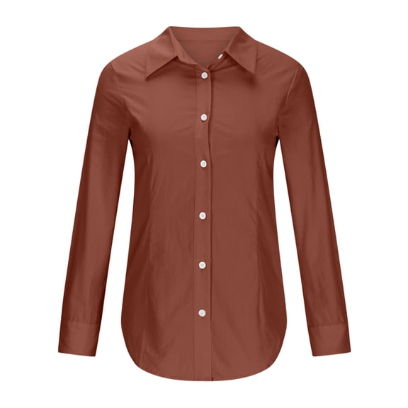 Blmnix Womens Dressy Blouses Gathered Waist Solid Color Western Shirts for Women Long Sleeve V-Neck Blouses