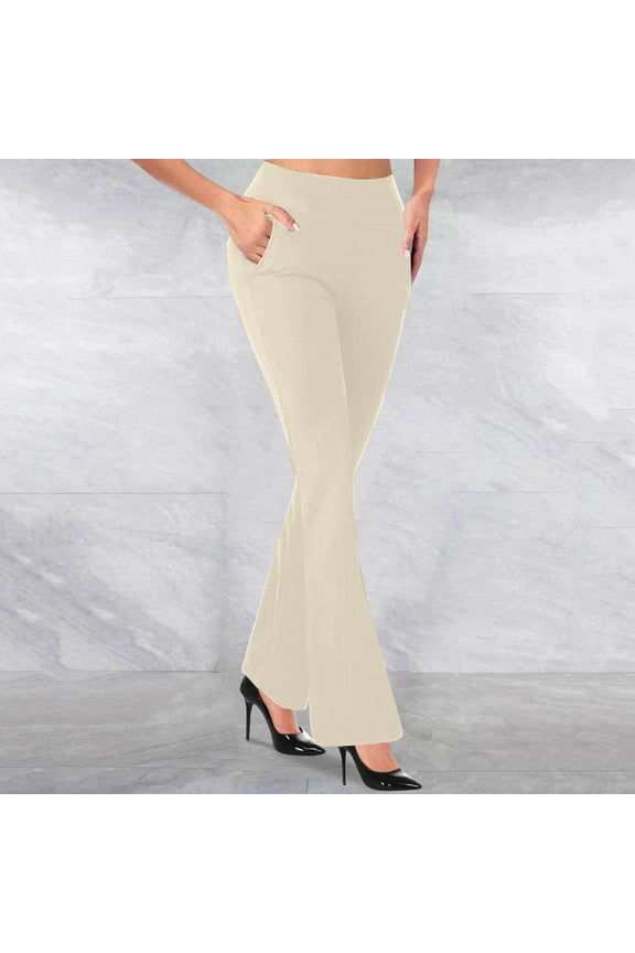 Womens Pants Flat Front Work Pants Warm Pants Leggings Beige Slim Bootcut Full Womens Pants Trendy,XXL