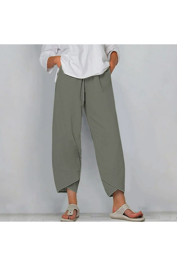 Womens Pants Plus Size Palazzo Casual Pants Pajamas Gray High Wide-Leg Cropped Heated Pants for Women,XXXXL