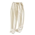 thumbnail image 1 of Blmnix Womens Pjs Sets Sleep Pants Warm Pajamas Flannel Pajamas Pjs Beige Taper Full Valentine Pjs,M, 1 of 3