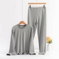 thumbnail image 1 of Blmnix Womens Pjs Sets Warm Pajamas Sleepwear Sets Cute Pajama Shirts Crew Neck Long Sleeve Gray Slim-Leg Full Valentine Pajamas,XXXXXL, 1 of 5