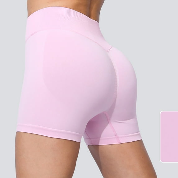 Blmnix Womens Shorts Yoga Shorts Flat Front Micro Shorts Short Elastic High Pink Womens Running Shorts,S