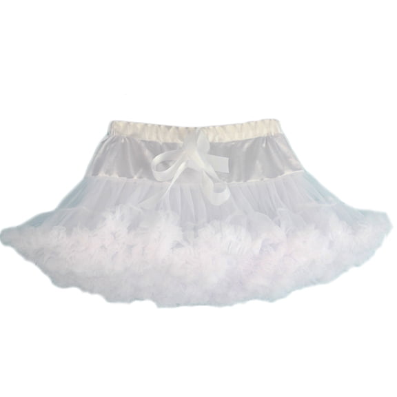 Blmnix Womens Skirt Tulle Skirts Full Lace Petticoat Mini White Knee Length Skirts for Women,S